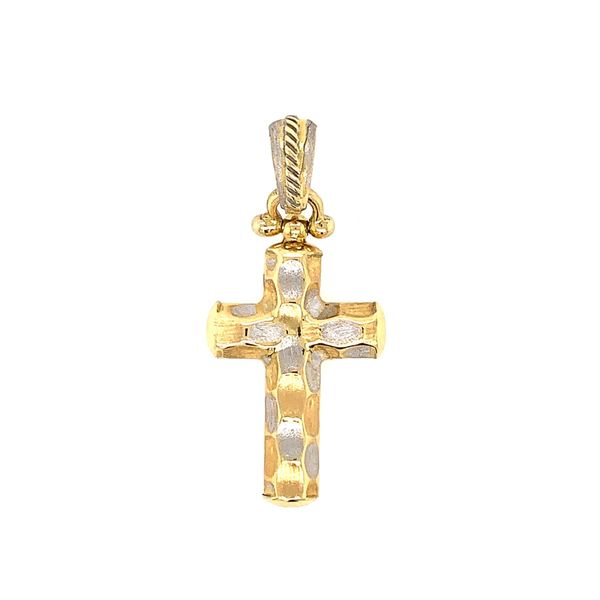 18k Tri Color Gold Hammered Cross Arezzo Jewelers Elmwood Park, IL
