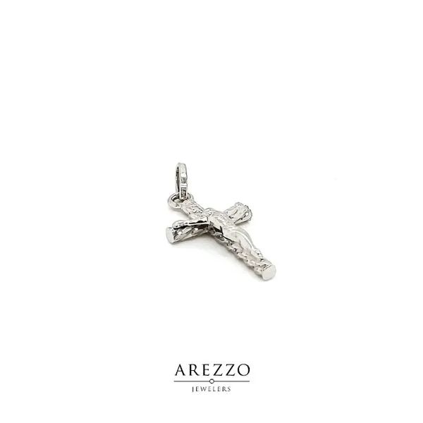 14k White Gold Crucifix Cross Image 2 Arezzo Jewelers Elmwood Park, IL