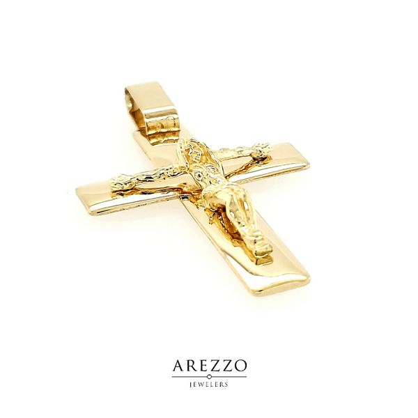 18k Yellow Gold Large Crucifix Image 2 Arezzo Jewelers Elmwood Park, IL