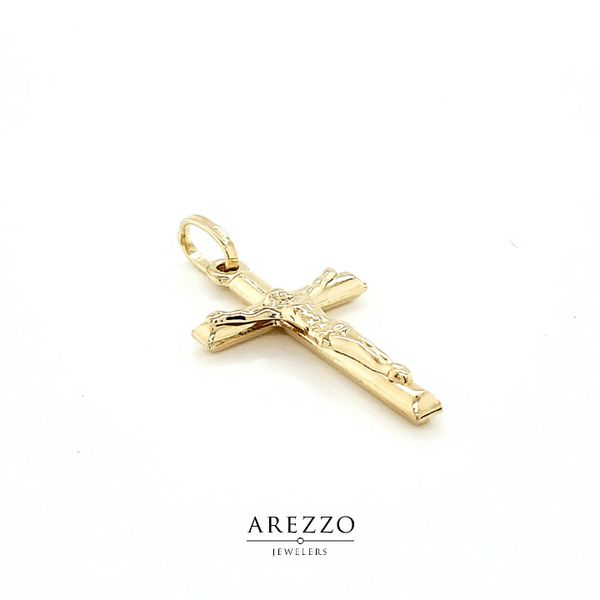 14k Yellow Gold Crucifix Pendant Image 2 Arezzo Jewelers Elmwood Park, IL