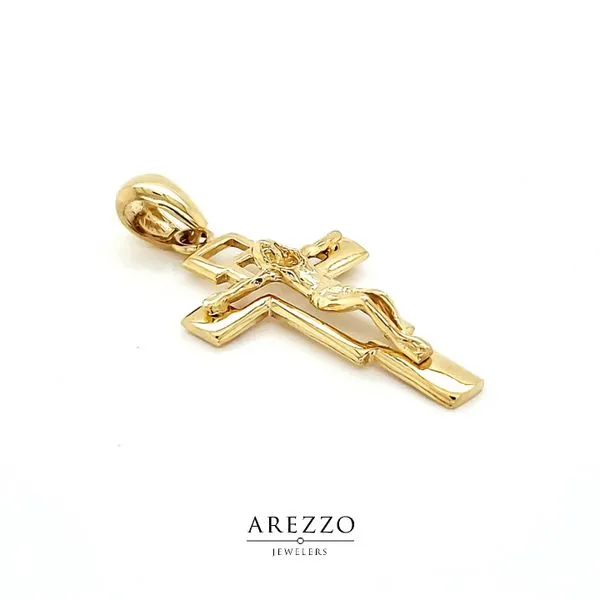 14k Yellow Gold Crucifix Image 2 Arezzo Jewelers Elmwood Park, IL