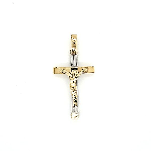 14k Two Tone Gold Modern Crucifix Arezzo Jewelers Elmwood Park, IL