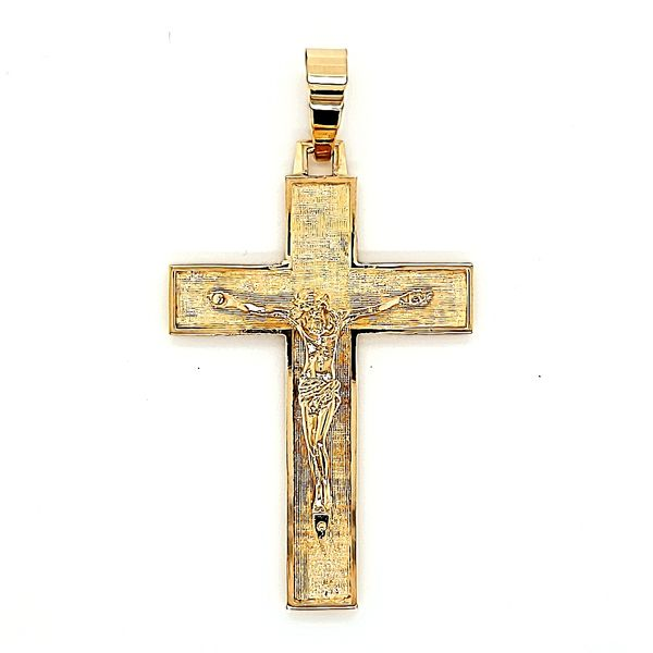 18k Yellow Gold Crucifix Cross Image 2 Arezzo Jewelers Elmwood Park, IL