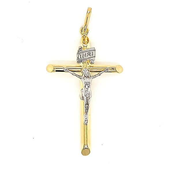 14 Karat Two Tone Gold Crucifix Cross Arezzo Jewelers Elmwood Park, IL