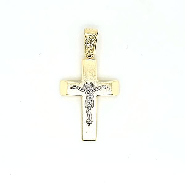 18k Two Tone Gold Crucifix Arezzo Jewelers Elmwood Park, IL