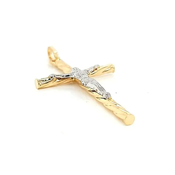 18K Two Tone Gold Crucifix Image 2 Arezzo Jewelers Elmwood Park, IL