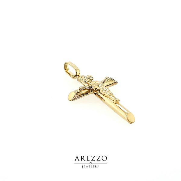 18k Yellow Gold Crucifix - INRI Image 2 Arezzo Jewelers Elmwood Park, IL