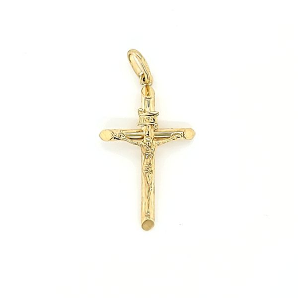 10K Yellow Gold Hollow Crucifix Cross Arezzo Jewelers Elmwood Park, IL