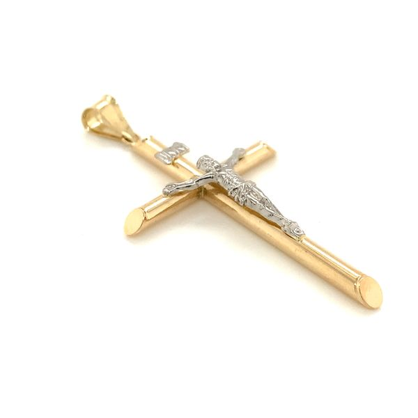 14k Two Tone Crucifix / Cross Image 2 Arezzo Jewelers Elmwood Park, IL