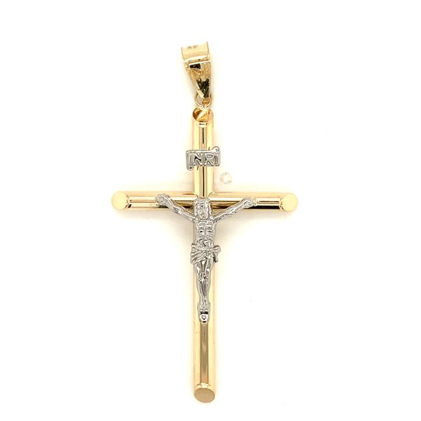 14k Two Tone Crucifix / Cross Arezzo Jewelers Elmwood Park, IL