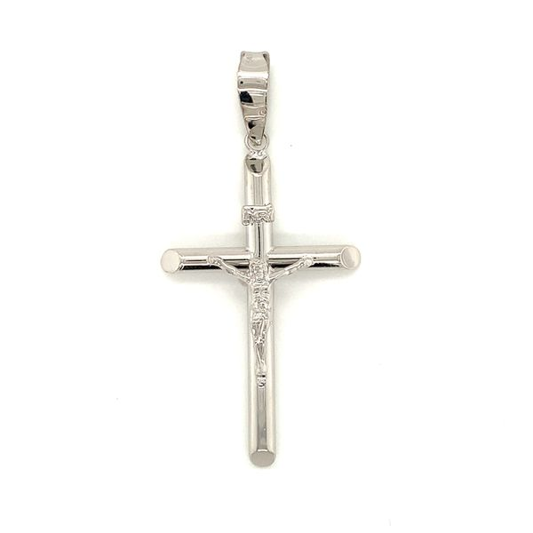 14k White Gold Crucifix INRI Arezzo Jewelers Elmwood Park, IL