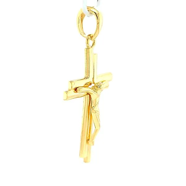14k Yellow Gold Crucifix Image 2 Arezzo Jewelers Elmwood Park, IL