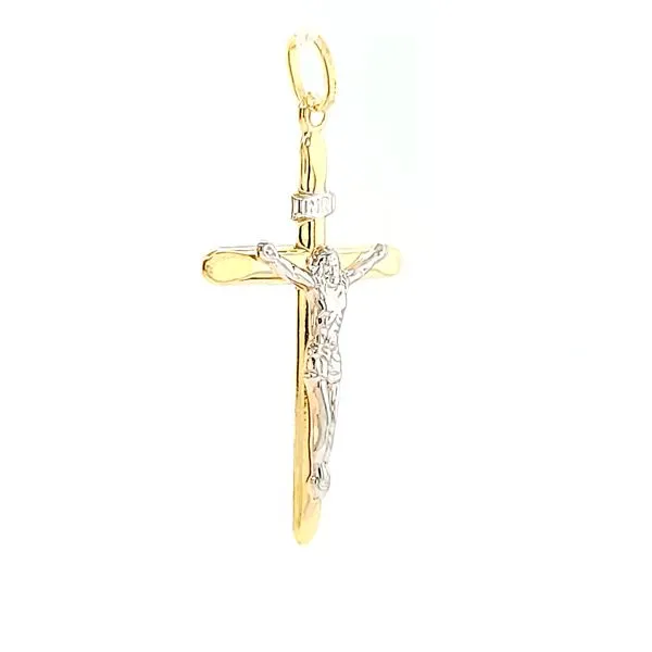 18k Gold Two Tone Crucifix INRI Image 2 Arezzo Jewelers Elmwood Park, IL