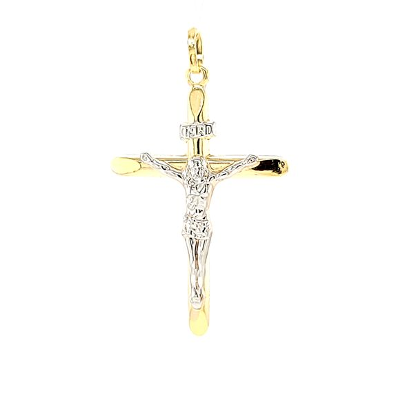 18k Gold Two Tone Crucifix INRI Arezzo Jewelers Elmwood Park, IL