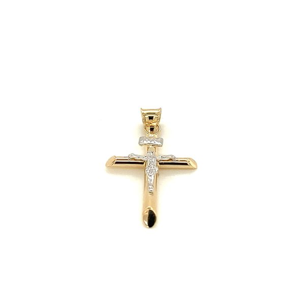 14K Two Tone Crucifix Cross INRI Image 2 Arezzo Jewelers Elmwood Park, IL