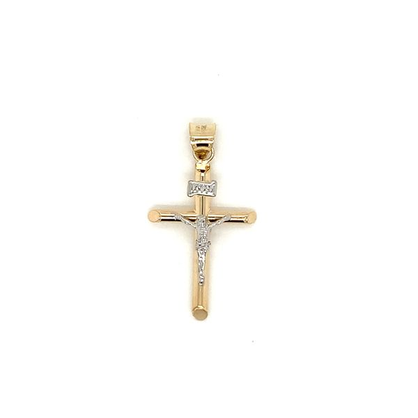 14K Two Tone Crucifix Cross INRI Arezzo Jewelers Elmwood Park, IL