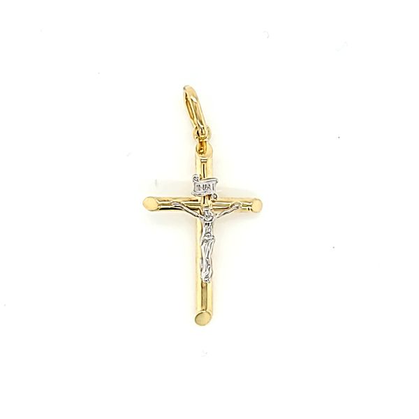 10K Yellow Two Tone Hollow Crucifix Cross Arezzo Jewelers Elmwood Park, IL