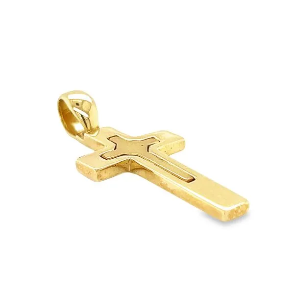 14k Two Tone Gold Cross Image 3 Arezzo Jewelers Elmwood Park, IL