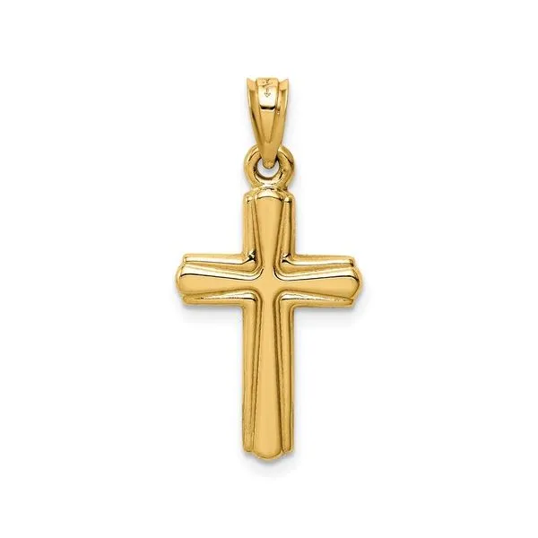 14k Yellow Gold Reversible Crucifix Cross Image 3 Arezzo Jewelers Elmwood Park, IL