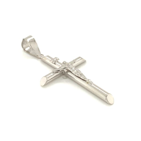 14k White Gold Crucifix INRI Image 2 Arezzo Jewelers Elmwood Park, IL