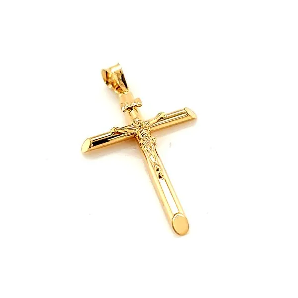 14k Two Tone Crucifix, INRI Image 2 Arezzo Jewelers Elmwood Park, IL