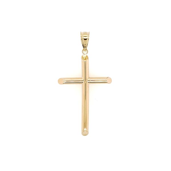 14k Yellow Gold Tube Cross Crucifix Arezzo Jewelers Elmwood Park, IL