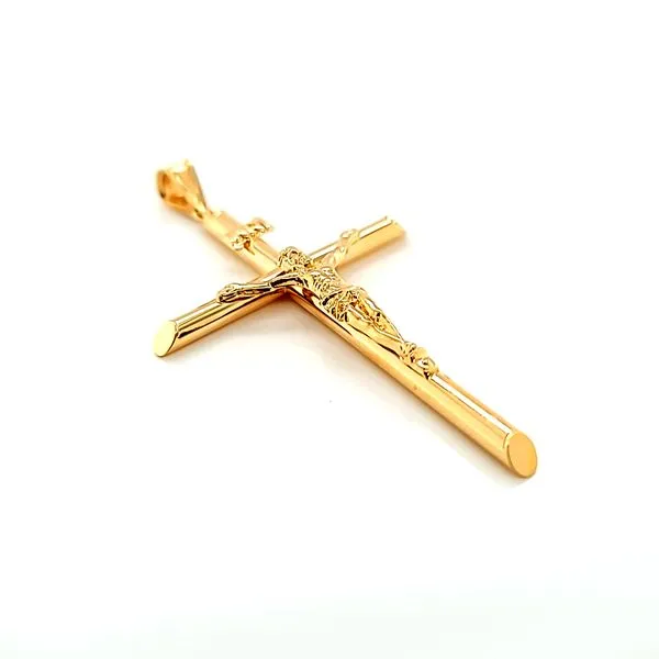 14k Yellow Gold Crucifix Cross Image 2 Arezzo Jewelers Elmwood Park, IL