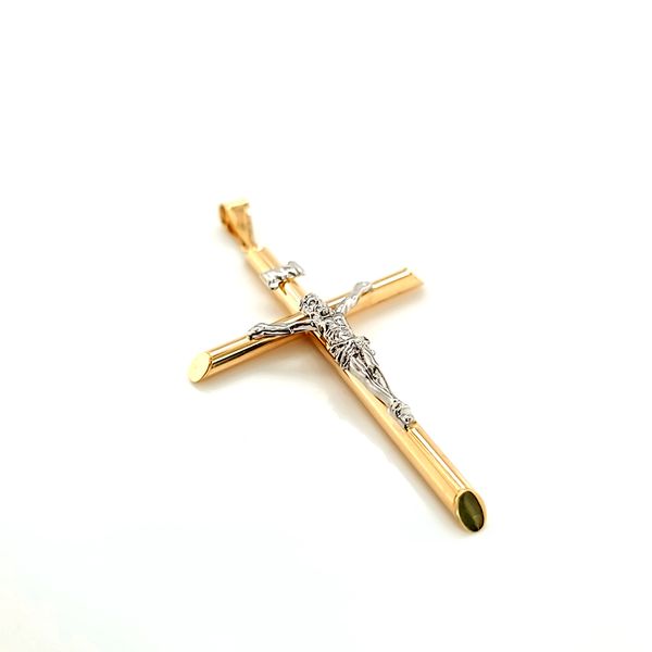 14k Two Tone Crucifix / Cross Image 2 Arezzo Jewelers Elmwood Park, IL