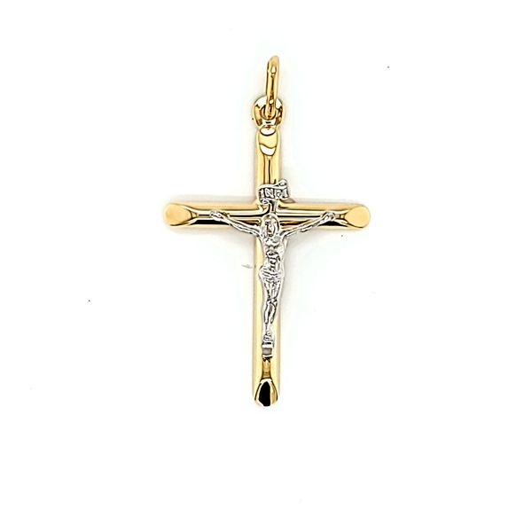 14k Two Tone Gold Hollow Crucifix Cross Arezzo Jewelers Elmwood Park, IL
