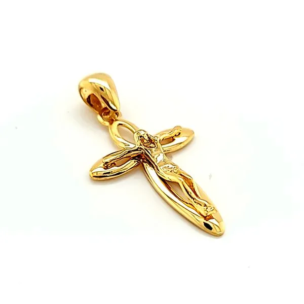 14k Yellow Gold Crucifix Cross Image 2 Arezzo Jewelers Elmwood Park, IL