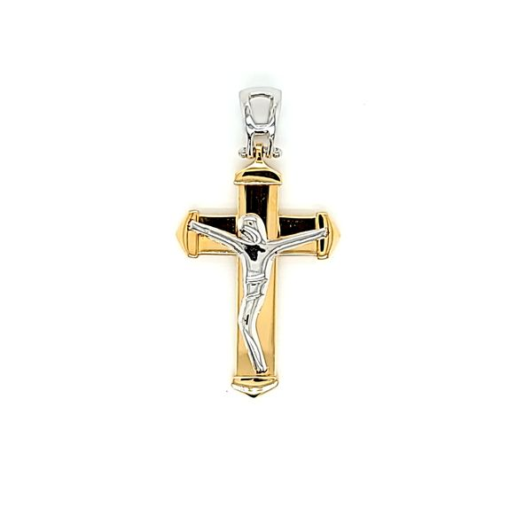 18k Two Tone Gold Hollow Crucifix Arezzo Jewelers Elmwood Park, IL