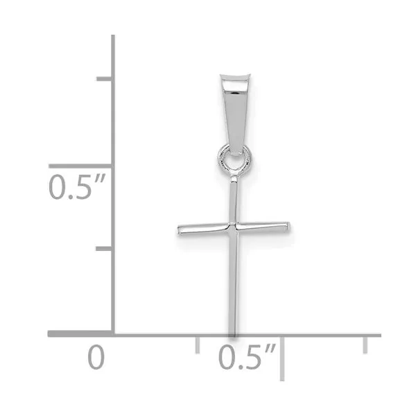 14k White Gold Small Plain Cross Image 2 Arezzo Jewelers Elmwood Park, IL