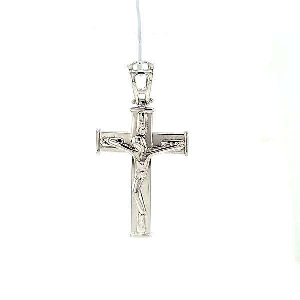 14k White Gold  Crucifix with Diamond Cut Arezzo Jewelers Elmwood Park, IL
