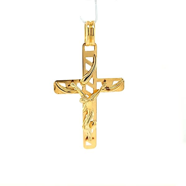 14k Yellow Gold Crucifix Image 2 Arezzo Jewelers Elmwood Park, IL