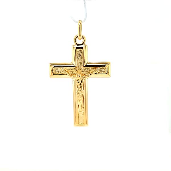 14k Yellow Gold Solid Crucifix Cross Arezzo Jewelers Elmwood Park, IL