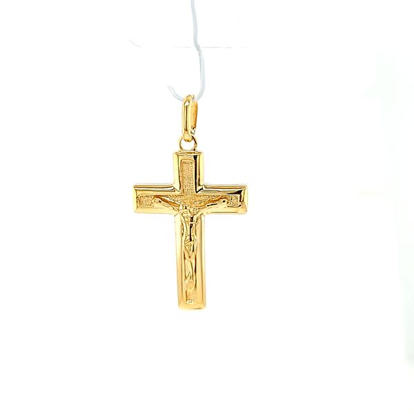 14k Yellow Gold Solid Crucifix Cross Arezzo Jewelers Elmwood Park, IL