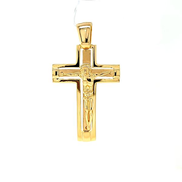 14k Yellow Gold Solid Crucifix Arezzo Jewelers Elmwood Park, IL