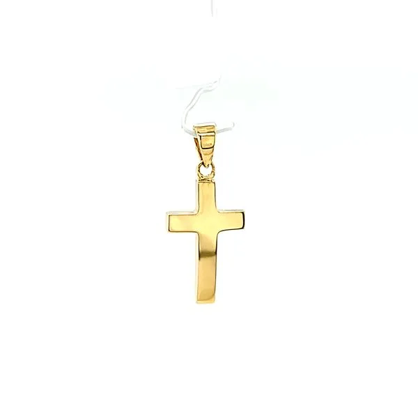 14kt Yellow Gold 3D Small Plain Cross Arezzo Jewelers Elmwood Park, IL