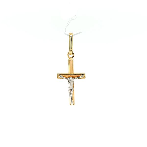 14kt Two Tone Small Crucifix Cross Arezzo Jewelers Elmwood Park, IL