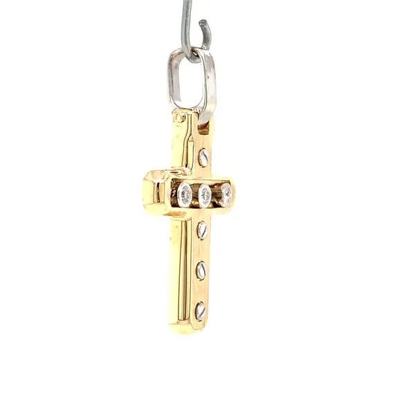 14k Yellow Gold Diamond Cross Image 2 Arezzo Jewelers Elmwood, IL