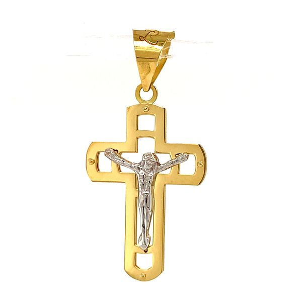 18k Gold Two Tone Crucifix Arezzo Jewelers Elmwood Park, IL