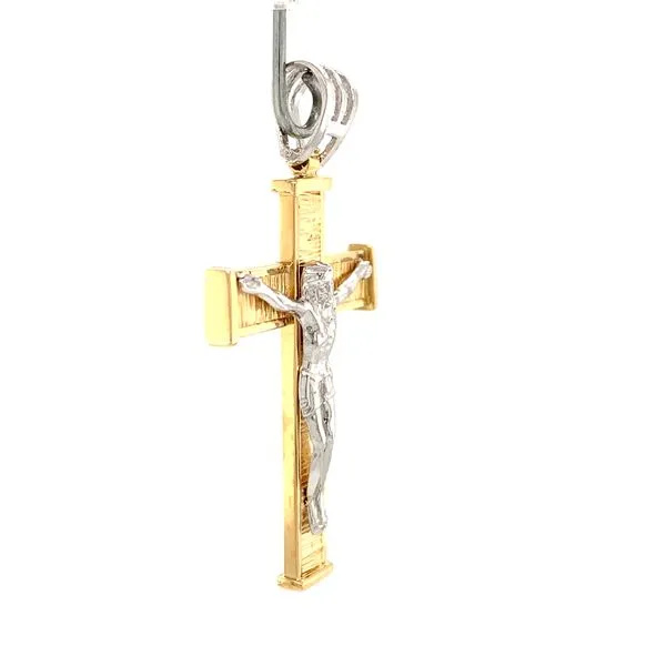 18k Two Tone Gold Crucifix Image 2 Arezzo Jewelers Elmwood Park, IL