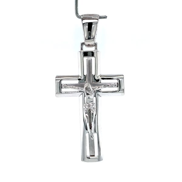 18k White Gold Crucifix Arezzo Jewelers Elmwood Park, IL