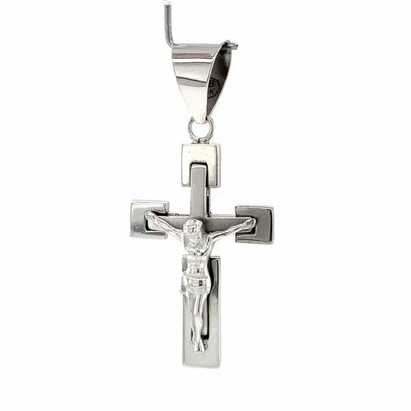 14k White Gold Crucifix Image 2 Arezzo Jewelers Elmwood Park, IL