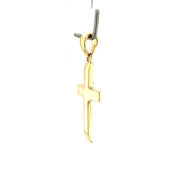14k Yellow Gold Hollow Cross Image 2 Arezzo Jewelers Elmwood Park, IL