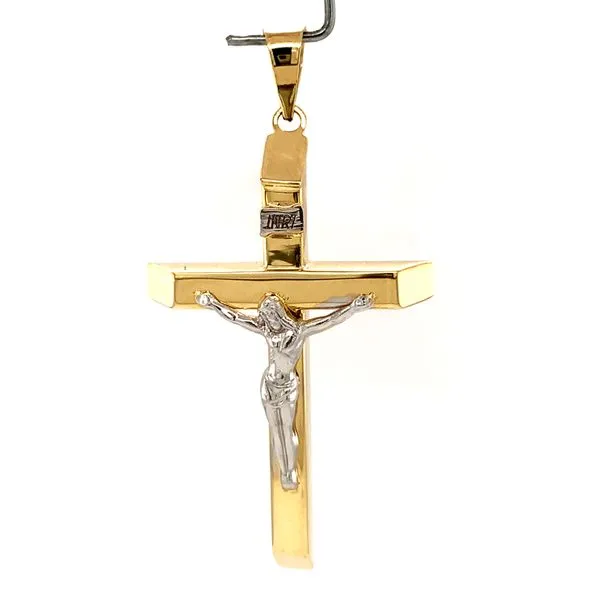 14k Two Tone Hollow Crucifix Arezzo Jewelers Elmwood Park, IL