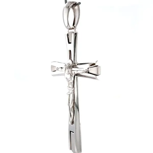 14k White Gold Crucifix Image 2 Arezzo Jewelers Elmwood Park, IL