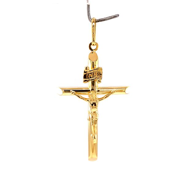 14k Yellow Gold Hollow Crucifix Cross Arezzo Jewelers Elmwood Park, IL