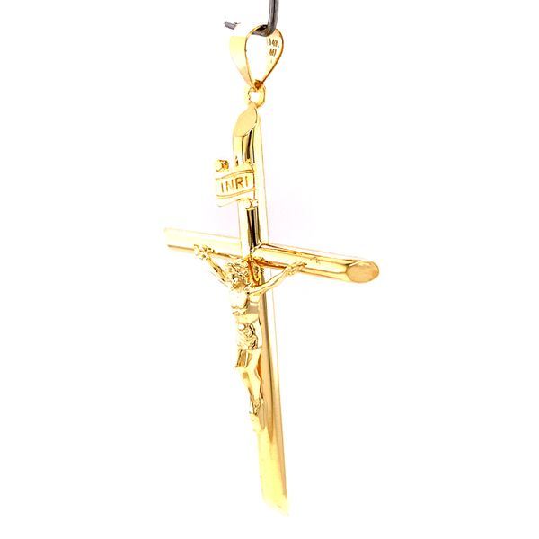 14k Yellow Gold Hollow Crucifix Image 3 Arezzo Jewelers Elmwood Park, IL
