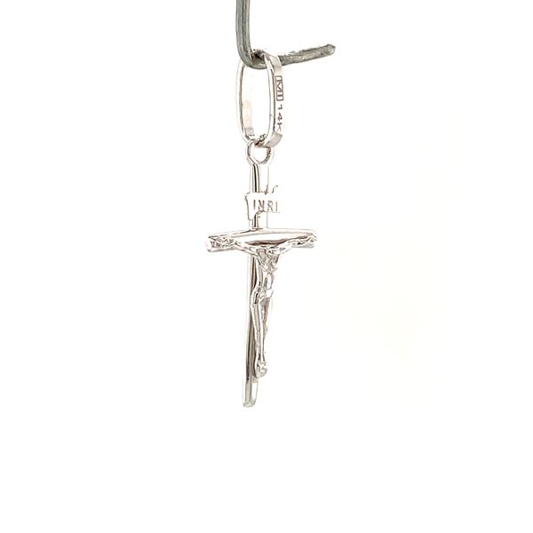 14k White Gold Small Crucifix Image 3 Arezzo Jewelers Elmwood Park, IL